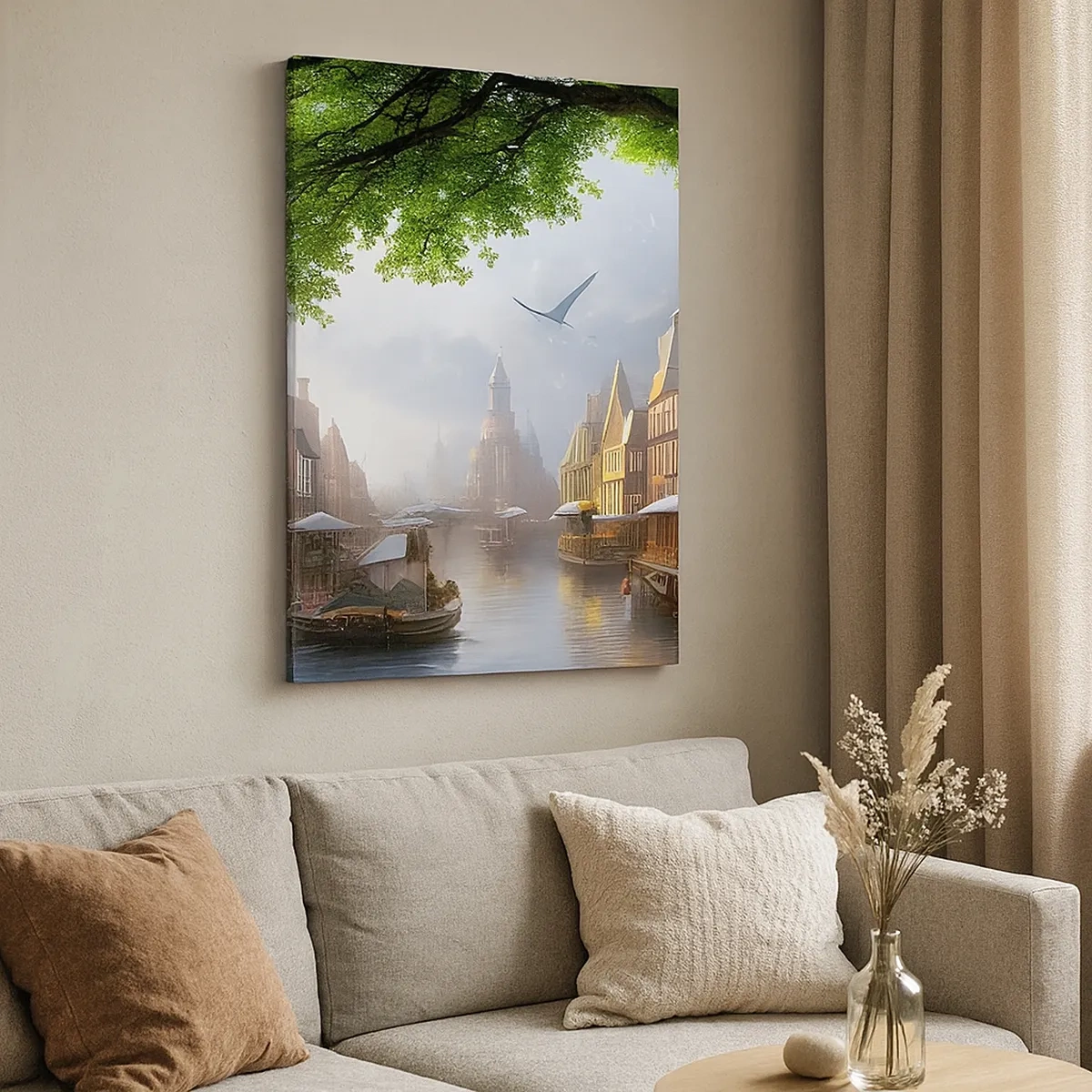 Schilderen op canvas - Hollands stadsbeeld - 50x70 cm