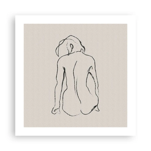 Poster - Naakt meisje - 50x50 cm