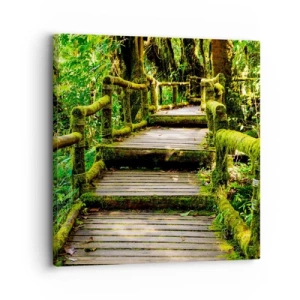 Schilderen op canvas - Door de gang van groen - 30x30 cm