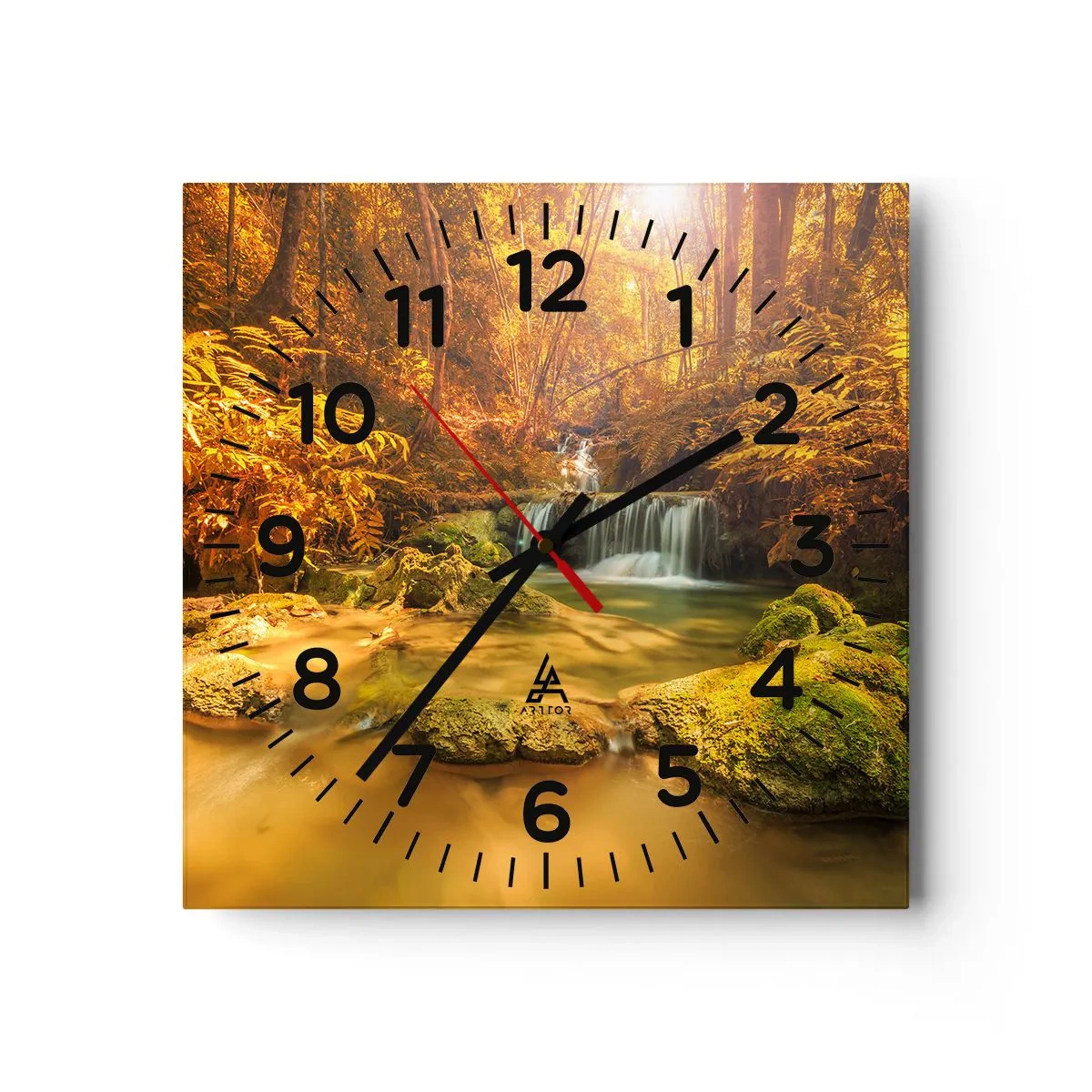 Wandklok - Klok - Boscascade in goud - 30x30 cm
