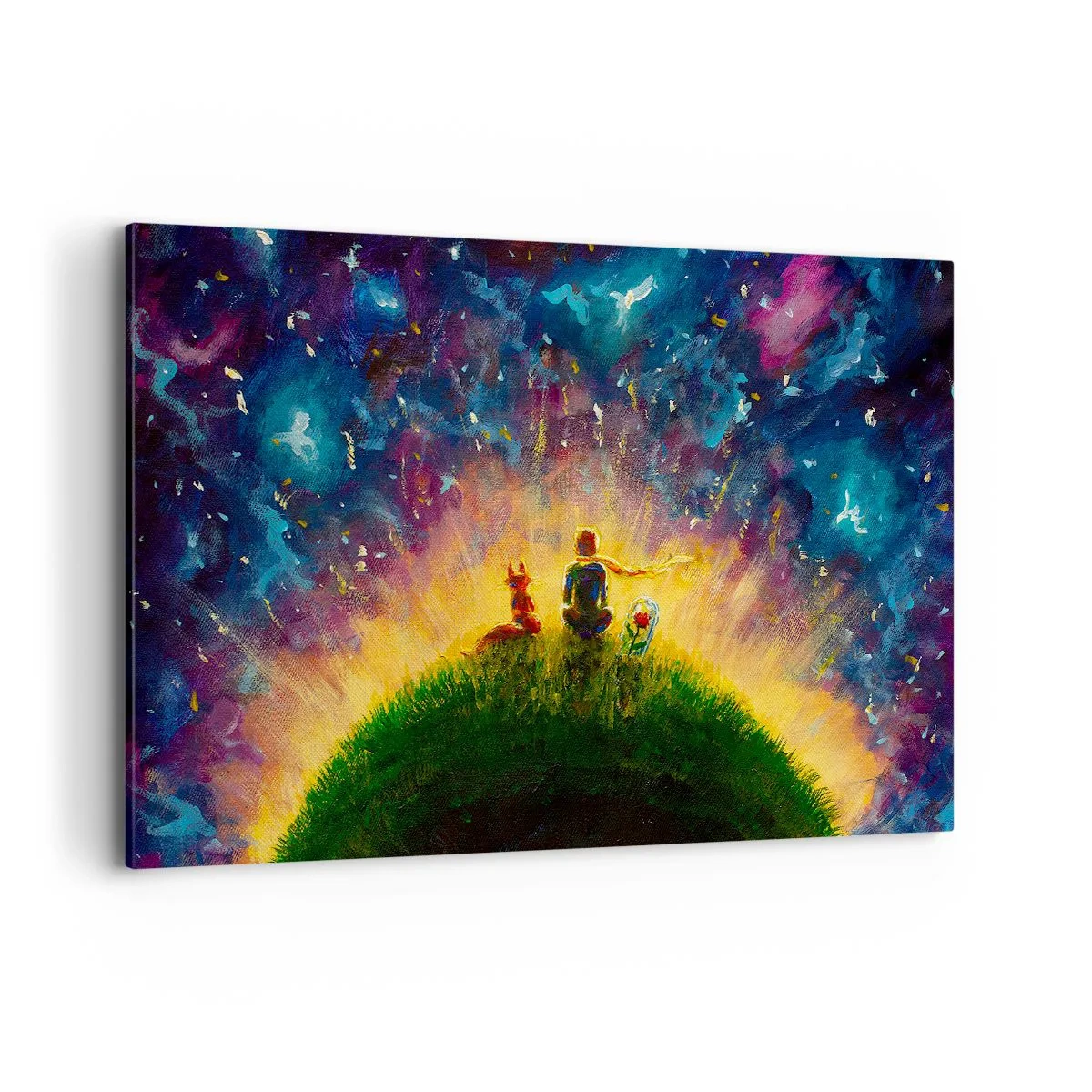 Schilderen op canvas - Liefde en vriendschap - de hele wereld - 120x80 cm