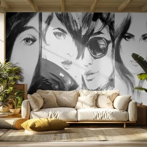 Zelfklevend Fotobehang Deluxe Sticker - Schoonheid vermenigvuldigd - Vrouw, De ogen van de vrouw, Portret van een vrouw - 100x70 cm