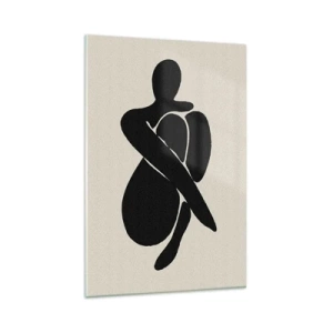 Schilderen op glas - In je eigen armen - 80x120 cm