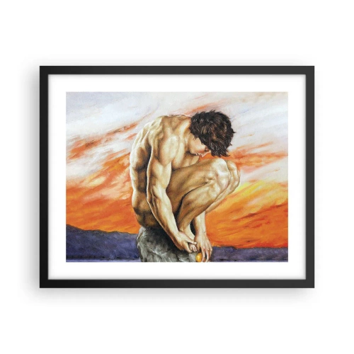 Poster in een zwarte lijst - Ondergedompeld in zichzelf - 50x40 cm