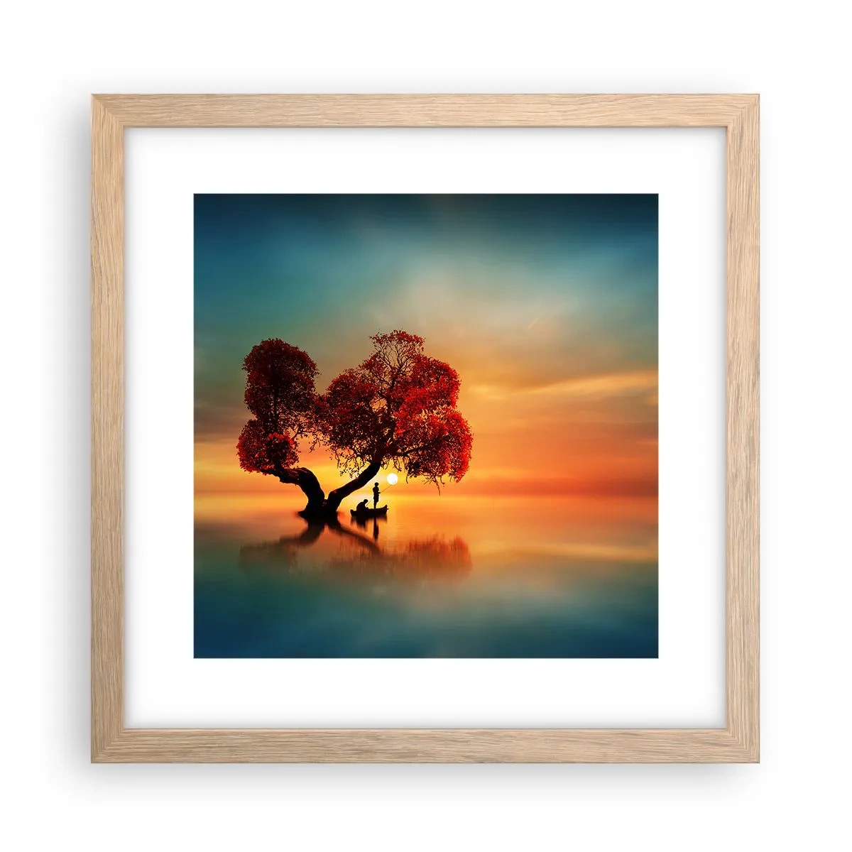 Een poster in een licht eiken lijst - Afstanders en de stilte van de wereldlozen - 30x30 cm