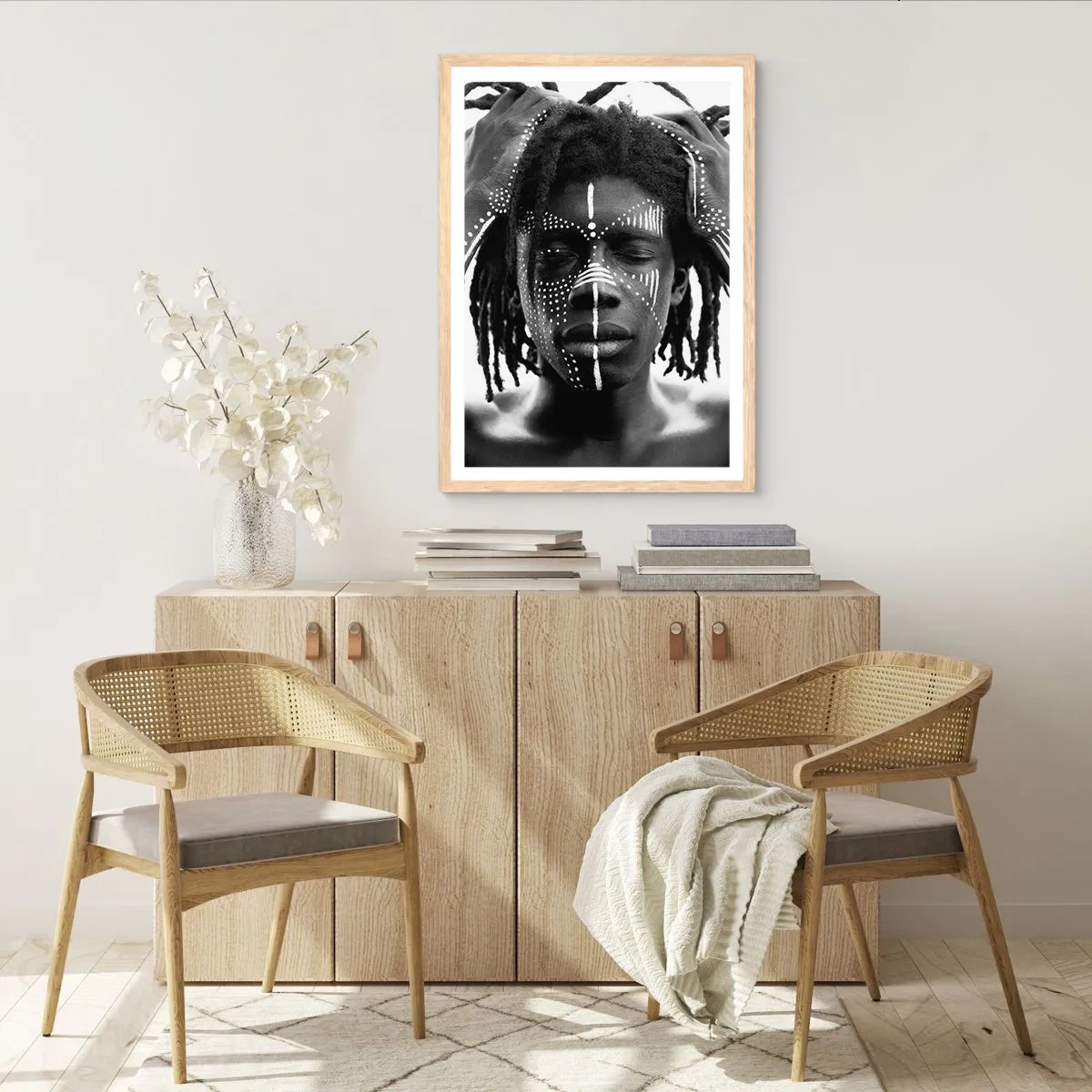 Een poster in een licht eiken lijst - Waar ben je? - 70x100 cm