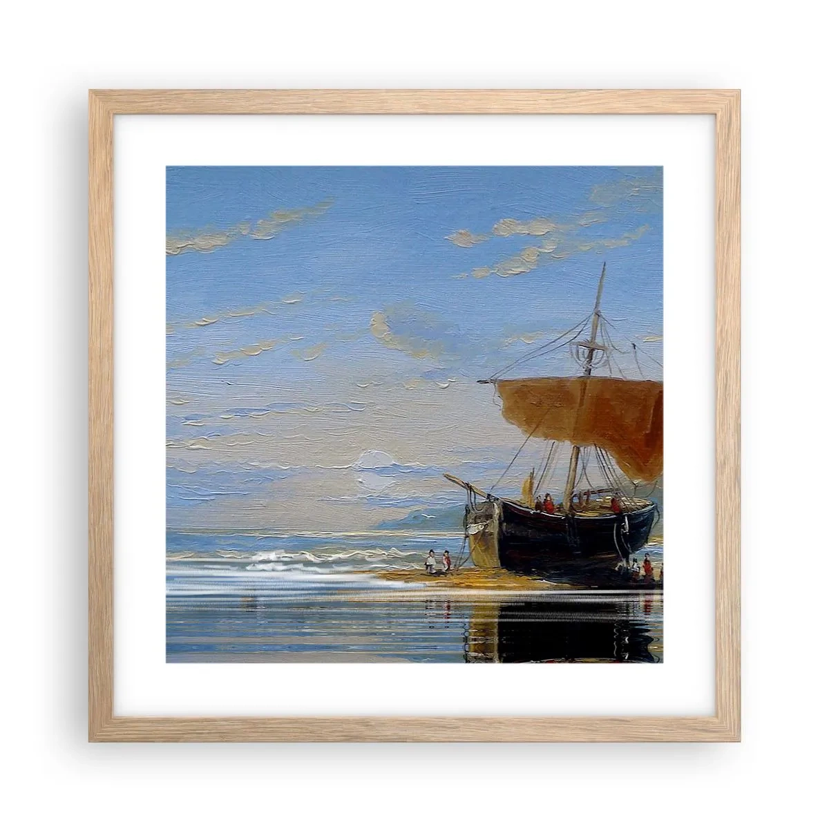 Een poster in een licht eiken lijst - Water, bodem, lucht - 40x40 cm