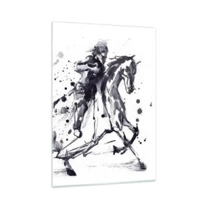 Schilderen op glas - Zwarte ridder - 50x70 cm