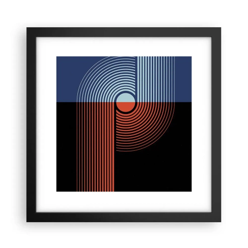 Poster in een zwarte lijst - In een geometrische omhelzing - 30x30 cm