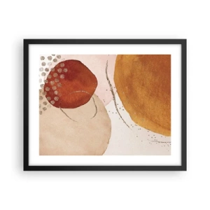 Poster in een zwarte lijst - Rondheid en beweging - 50x40 cm