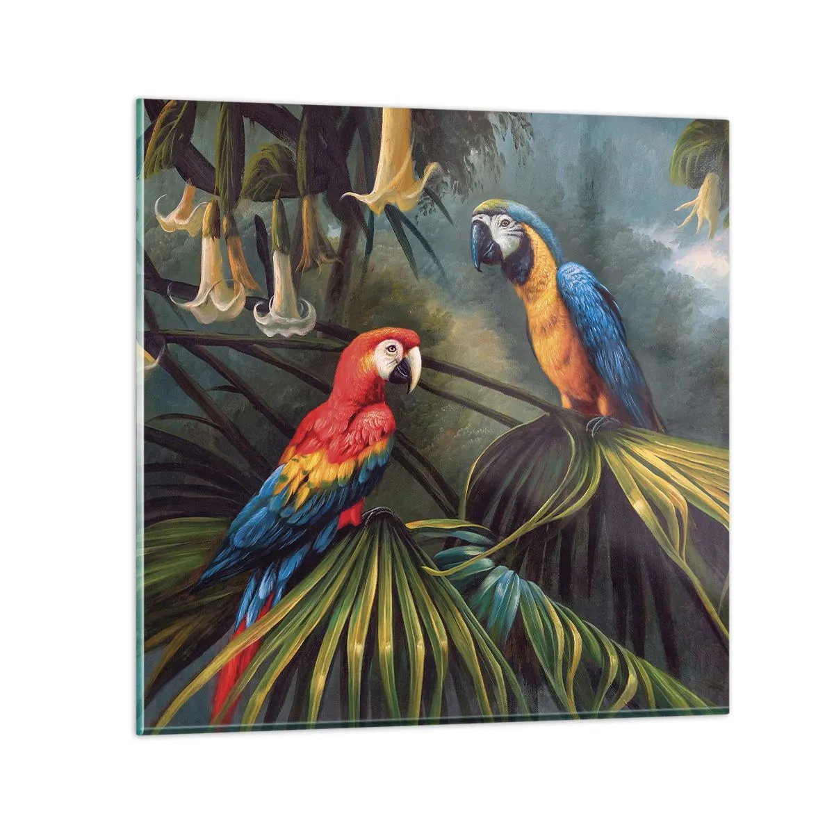 Schilderen op glas - Romantiek in de tropen - 70x70 cm