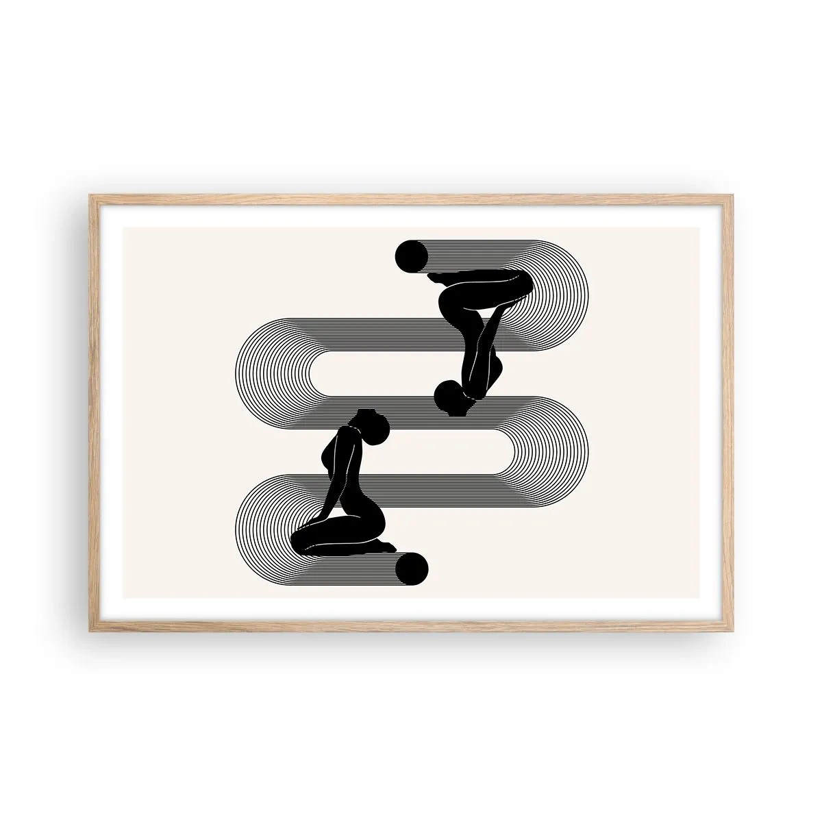 Een poster in een licht eiken lijst - Sensuele symmetrie - 91x61 cm