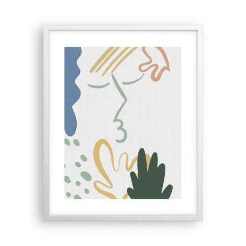 Poster in een witte lijst - Kus van bloemen - 40x50 cm