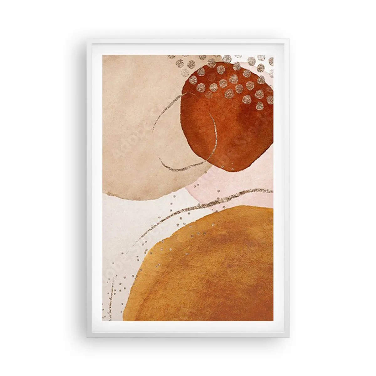 Poster in een witte lijst - Rondheid en beweging - 61x91 cm