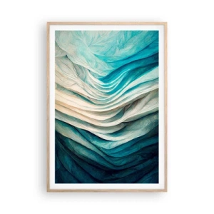 Een poster in een licht eiken lijst - Blauwe onverzadigbaarheid - 70x100 cm