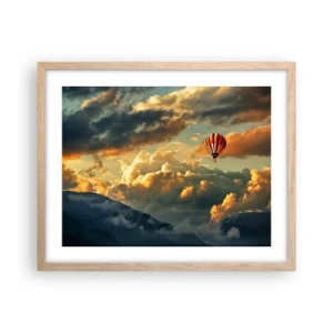 Een poster in een licht eiken lijst - Ik vlieg omdat ik dat wil - 50x40 cm