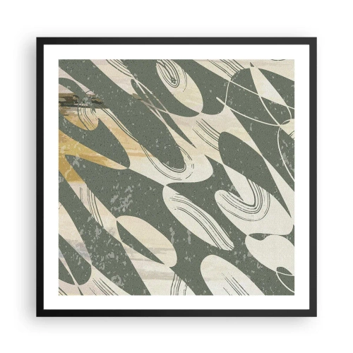 Poster in een zwarte lijst - Ritmische abstractie - 60x60 cm