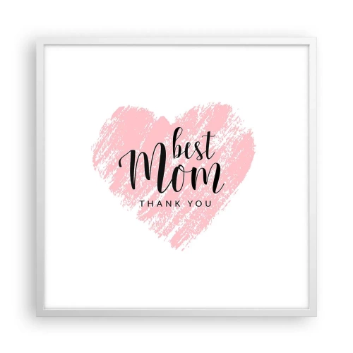 Poster in een witte lijst - Altijd het juiste moment - 60x60 cm