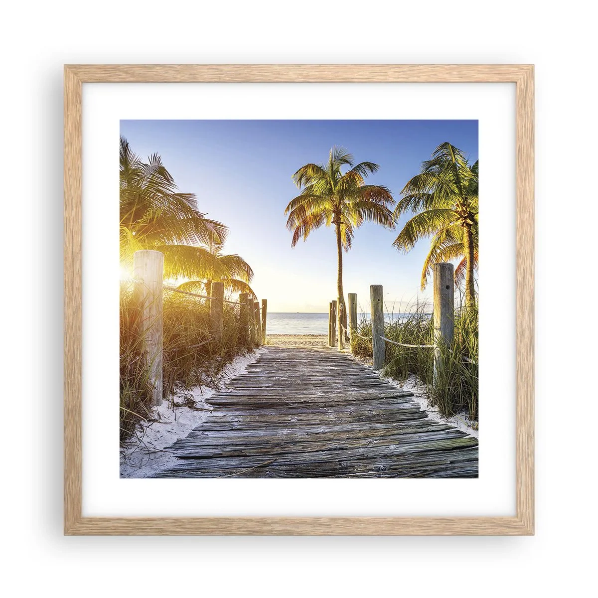 Een poster in een licht eiken lijst - Rechtstreeks naar het paradijs - 40x40 cm