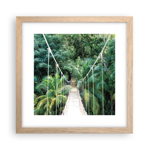 Een poster in een licht eiken lijst - Welkom in de jungle! - 30x30 cm