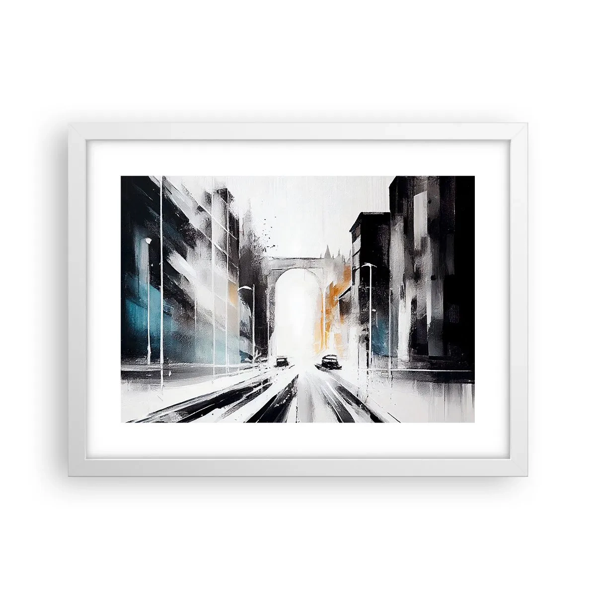 Poster in een witte lijst - Stadsstudie: architectuur en beweging - 40x30 cm