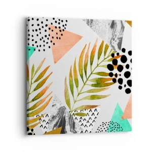 Schilderen op canvas - Decoratie met palmblad - 30x30 cm
