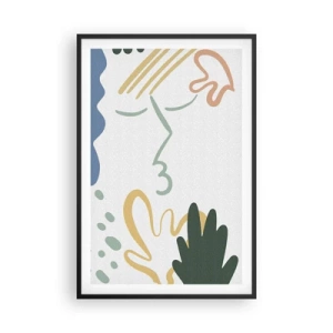 Poster in een zwarte lijst - Kus van bloemen - 61x91 cm