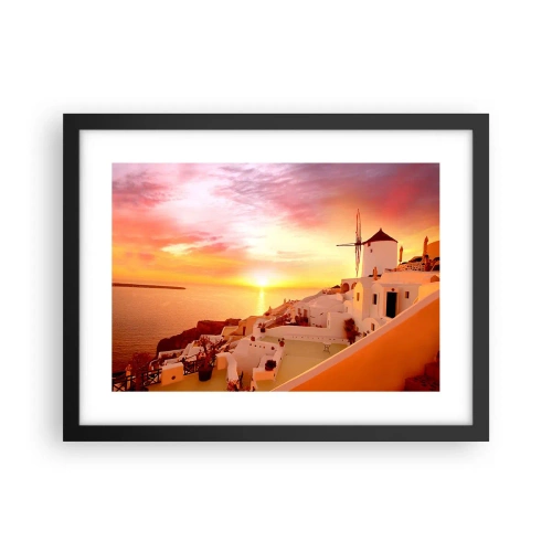 Poster in een zwarte lijst - Spreiden in wit en goud  - 40x30 cm