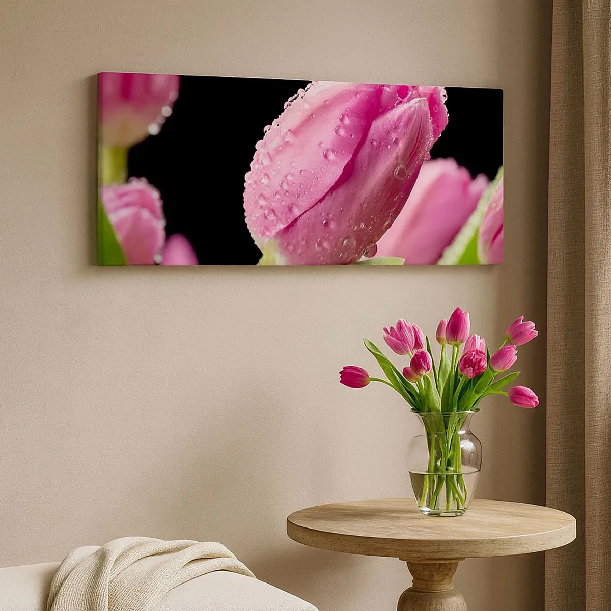 Schilderen op canvas - Lila droom in dauw - 100x40 cm