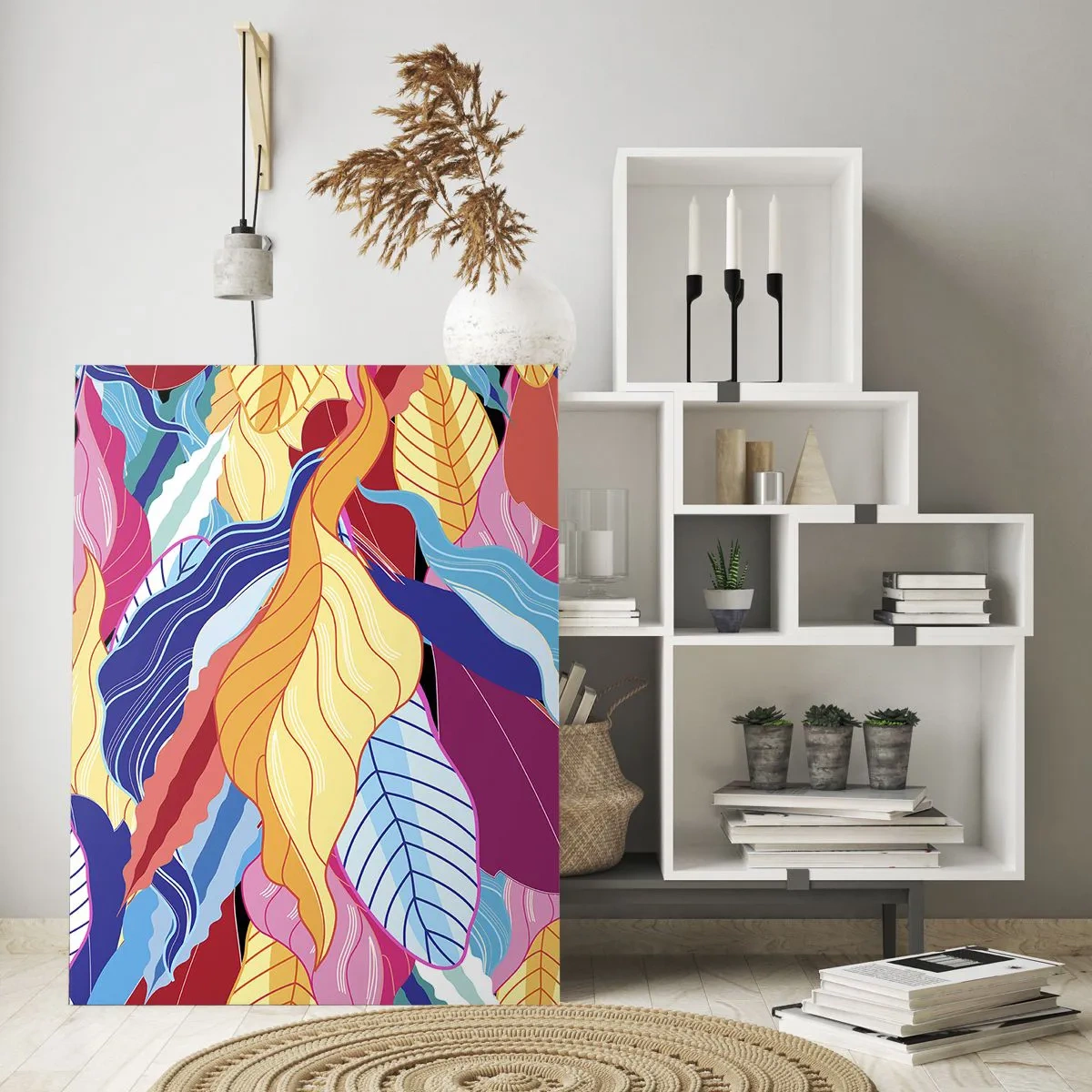 Schilderen op glas - Een kleurrijke puinhoop - 70x100 cm