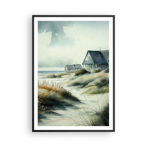 Poster in een zwarte lijst - Weg van de drukte - 70x100 cm