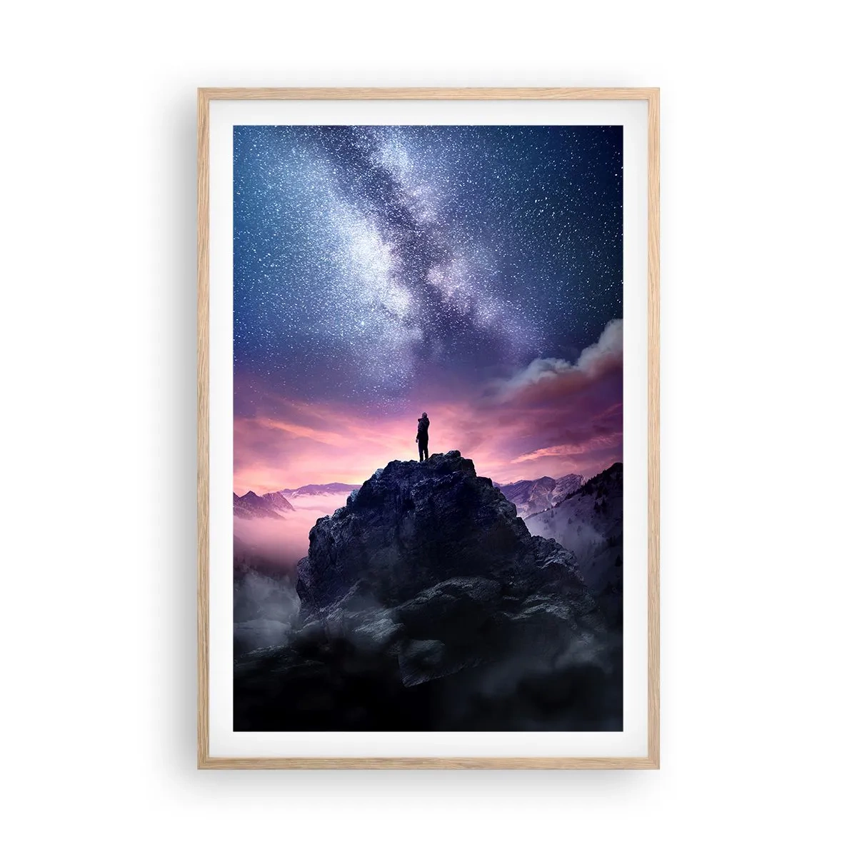 Een poster in een licht eiken lijst - En hij voelde het leven - 61x91 cm