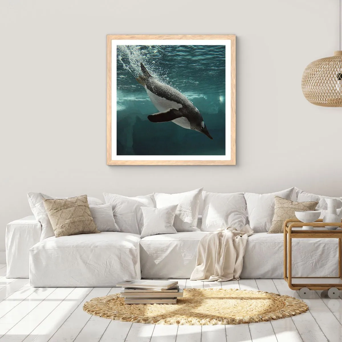 Een poster in een licht eiken lijst - Welkom in mijn wereld - 30x30 cm