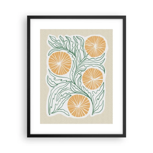 Poster in een zwarte lijst - Etnisch met een vleugje abstractie - 40x50 cm
