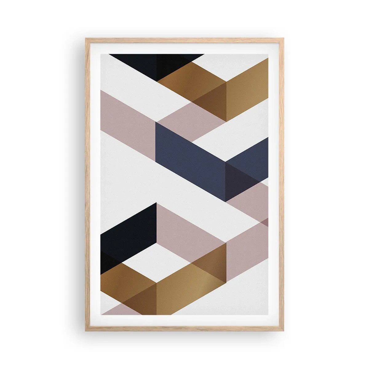 Een poster in een licht eiken lijst - Vlakken en hoeken - 61x91 cm