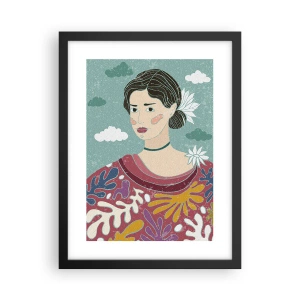 Poster in een zwarte lijst - Met melancholie in de ogen - 30x40 cm