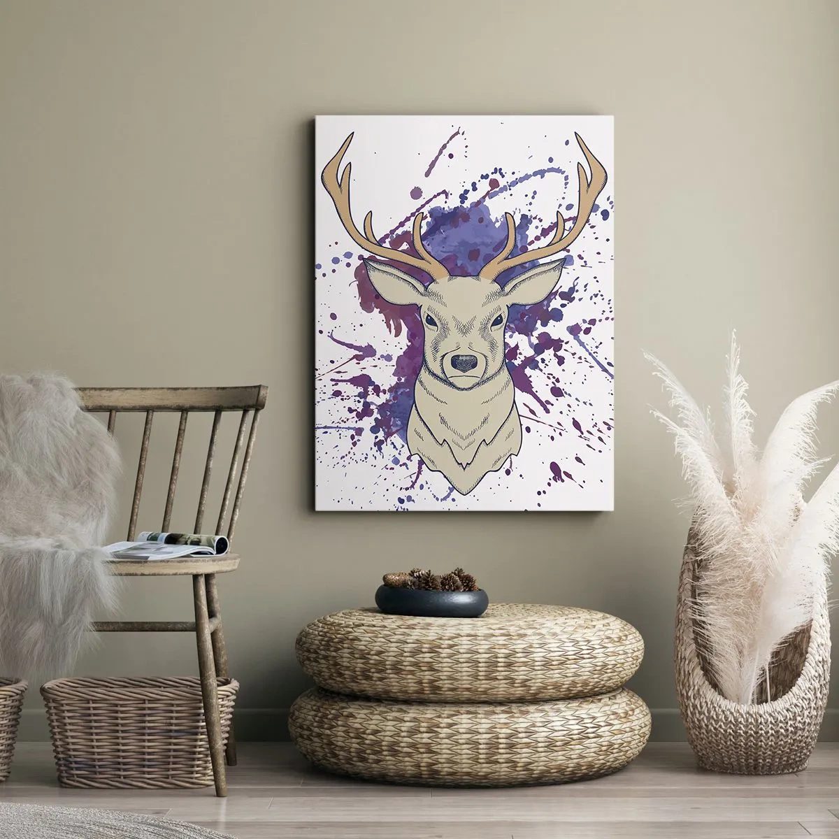 Schilderen op canvas - Moed en balans - 65x120 cm