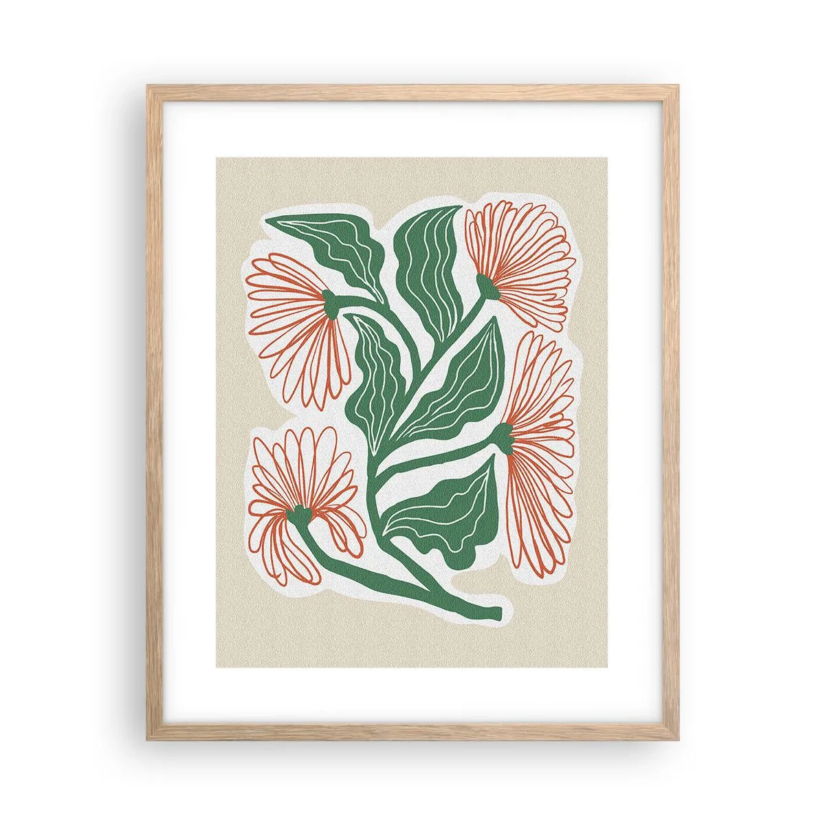 Een poster in een licht eiken lijst - Folk en modern - 40x50 cm