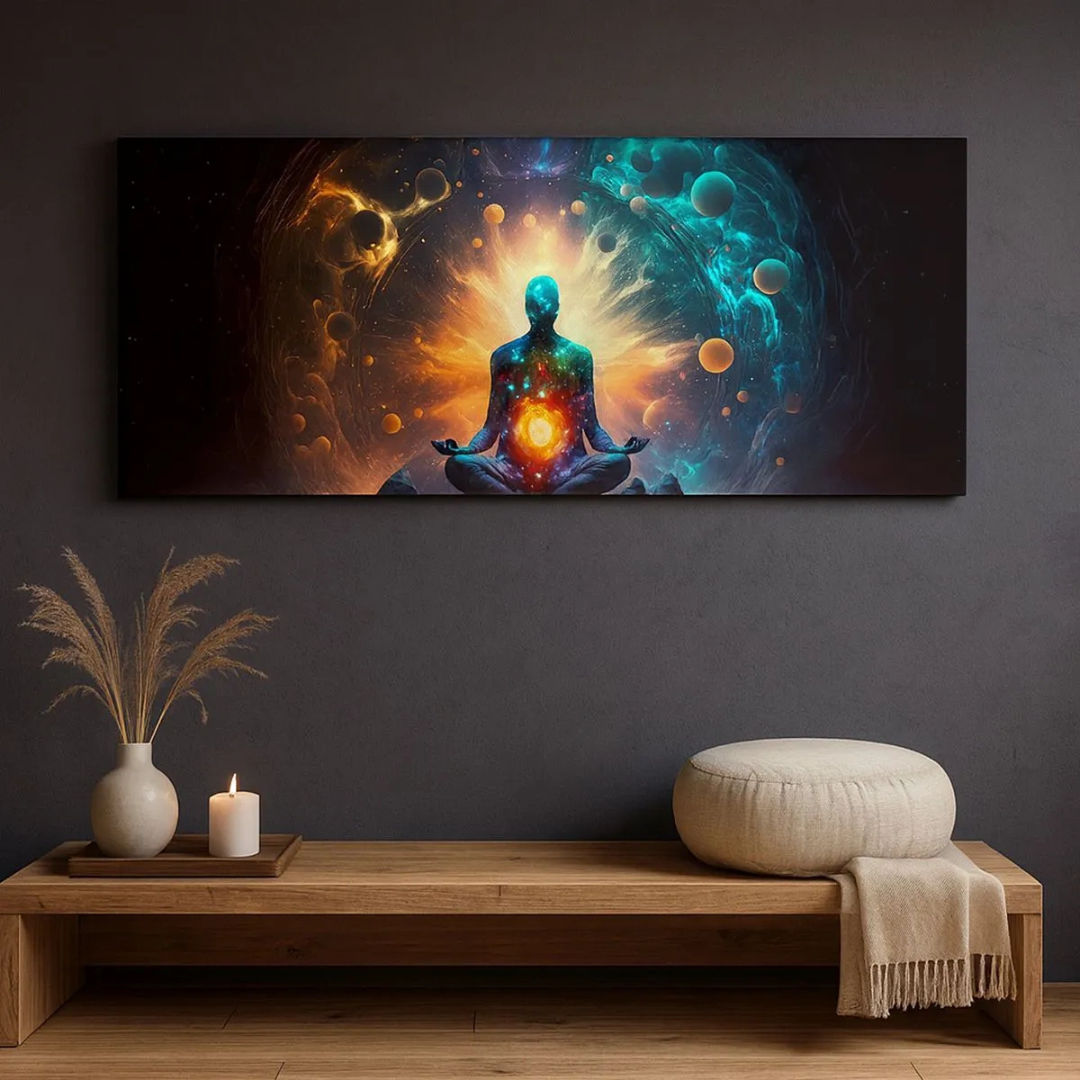Schilderen op canvas - Kosmische vrede - 100x40 cm