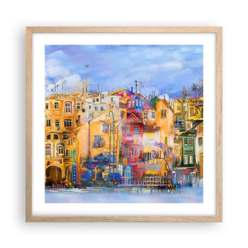 Een poster in een licht eiken lijst - Wij zijn samen - 50x50 cm