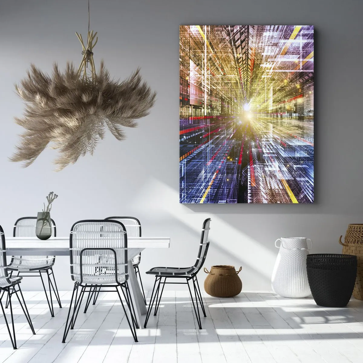 Schilderen op canvas - Lichtgevende gang - 50x70 cm