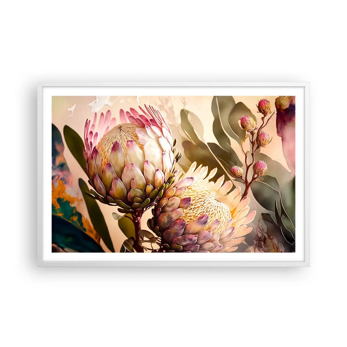 Poster in een witte lijst - Teeder omarmd - 91x61 cm