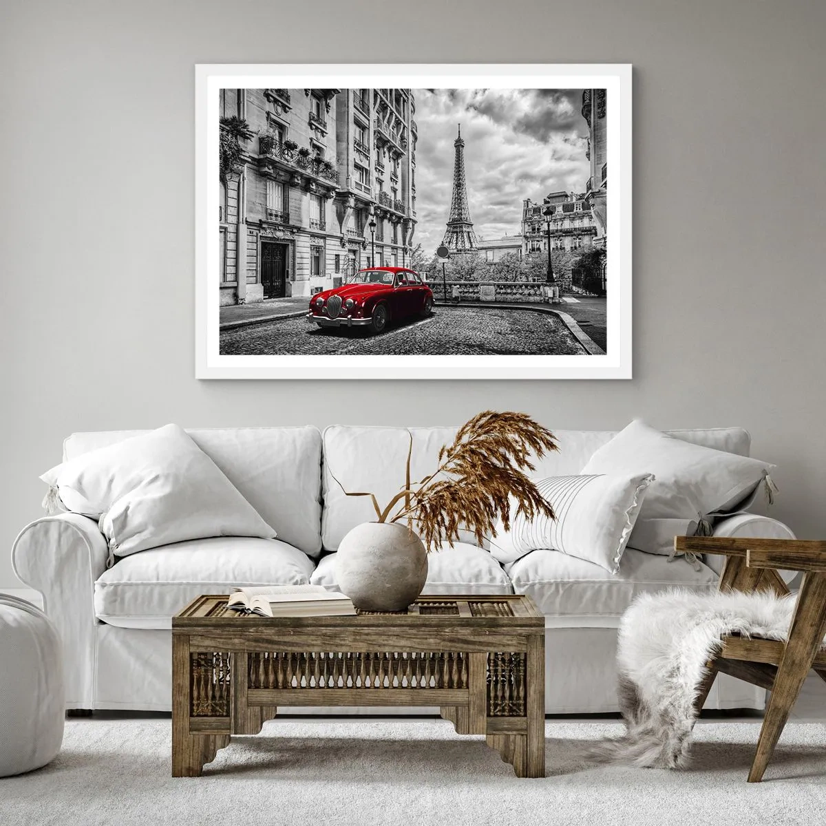 Poster in een witte lijst - Roofdier in de stad - 30x30 cm