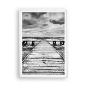 Poster in een witte lijst - Ik wacht tot de wind wegjaagt... - 70x100 cm