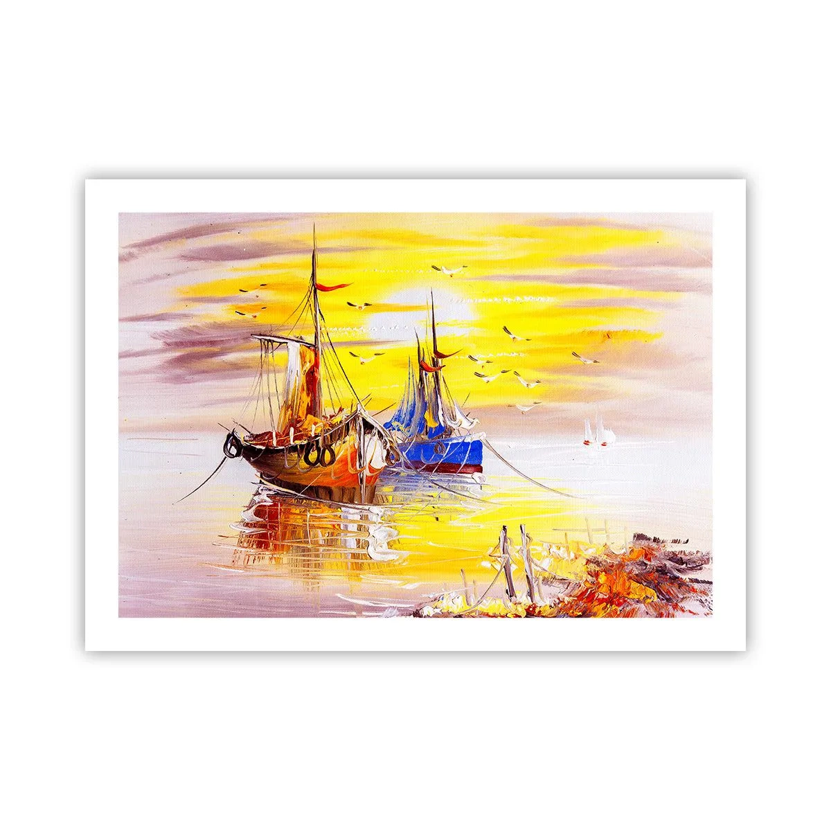 Poster - Een welverdiende rust in de haven - 70x50 cm
