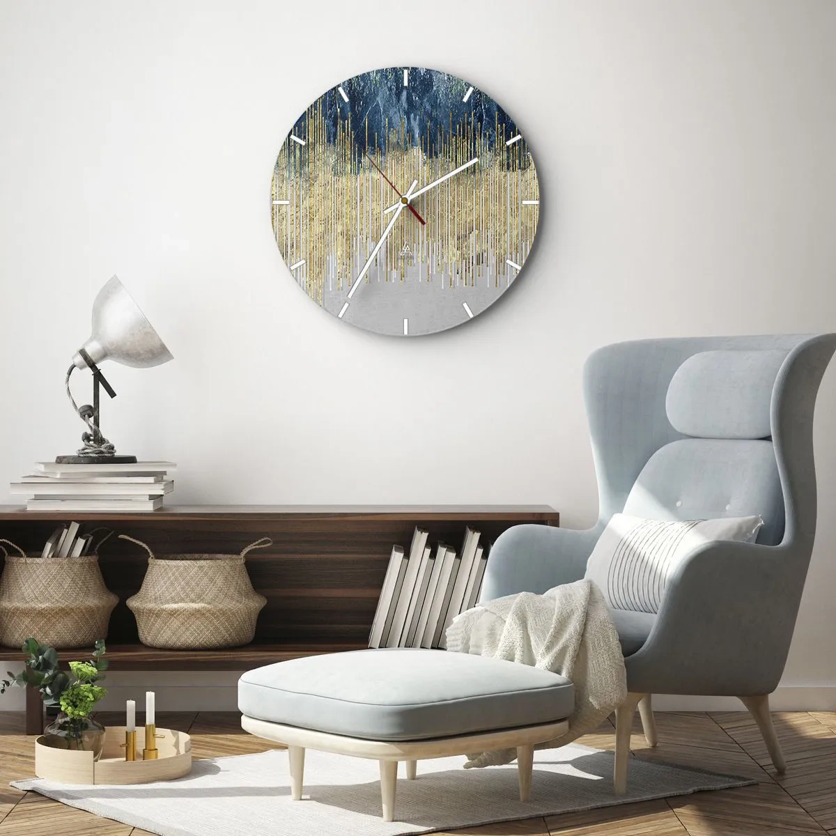 Wandklok - Klok - Vergulde grens - 40x40 cm