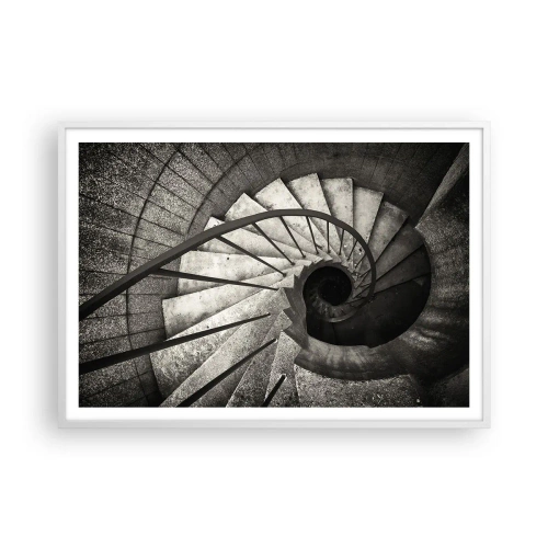 Poster in een witte lijst - De trap op, de trap af - 100x70 cm