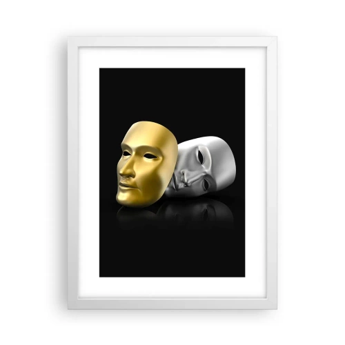 Poster in een witte lijst - Het leven is theater - 30x40 cm