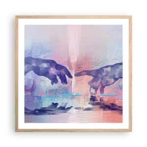 Een poster in een licht eiken lijst - Goddelijke levensvonk - 60x60 cm