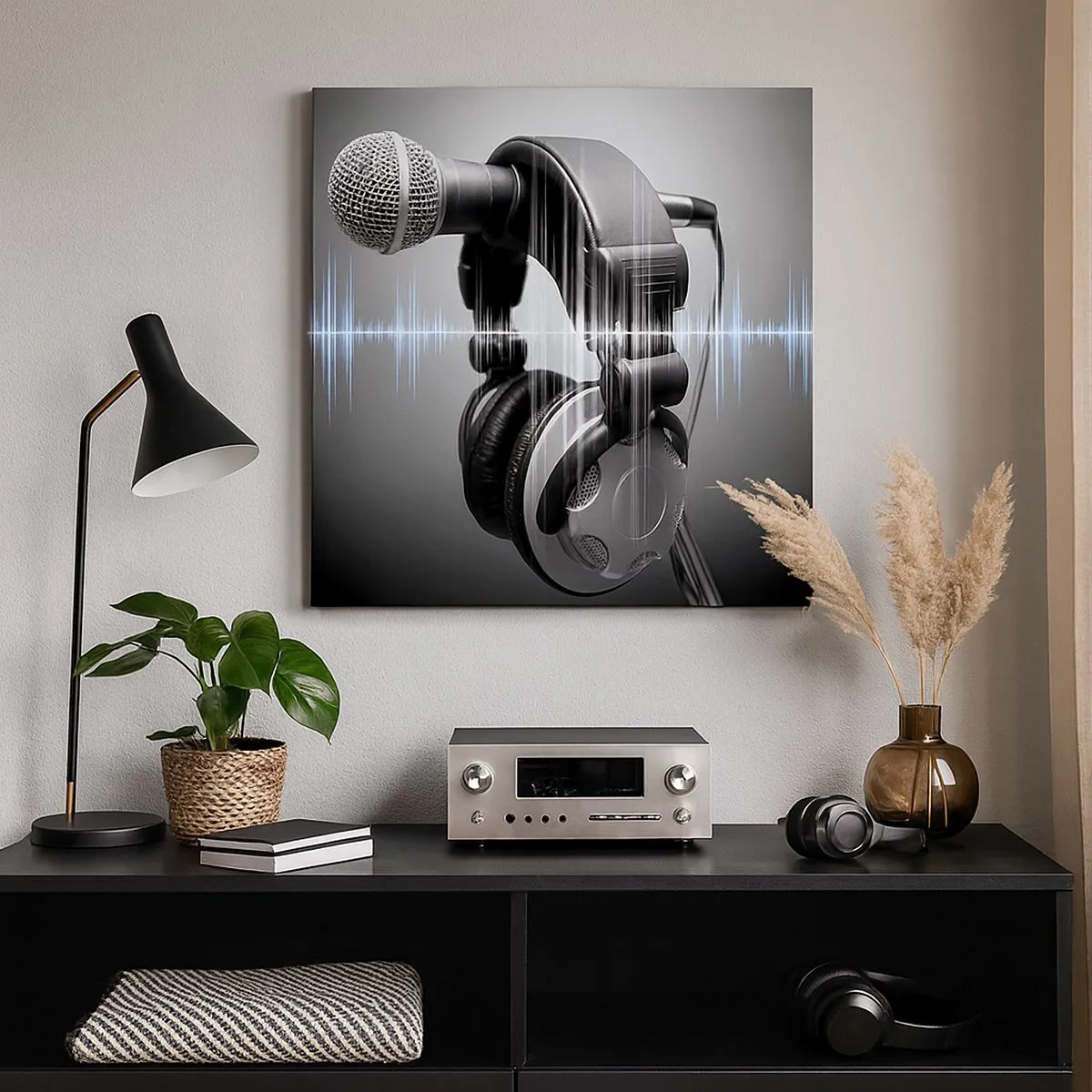 Schilderen op canvas - Je kunt het zingen nog steeds horen - 30x30 cm